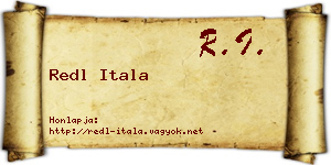 Redl Itala névjegykártya
